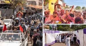 भोजशाला में कड़ी सुरक्षा में हुई नमाज, बाहर मनाई होली